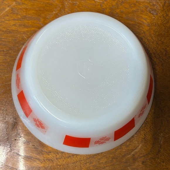 Mint condition vintage Federal Glass Midcentury red gingham bowl - Picture 4 of 8